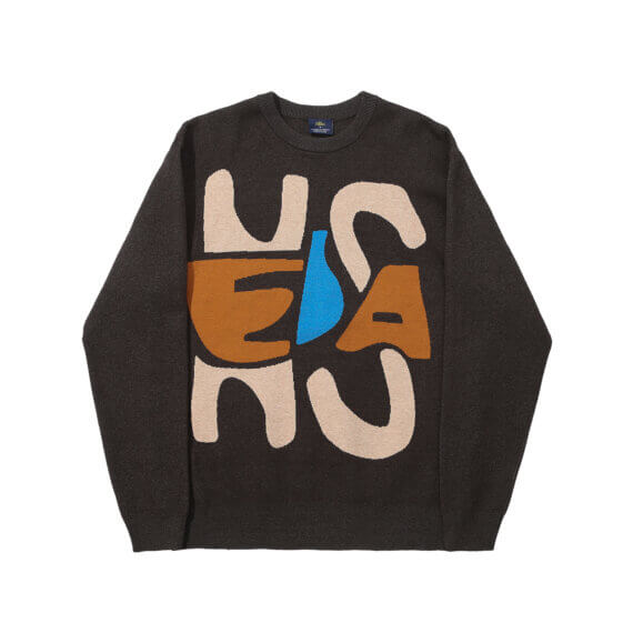 Sweat Hélas Deco Knit Crewneck Dark Grey