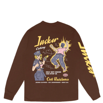 Tee Shirt Jacker LS Hot Chicks Brown